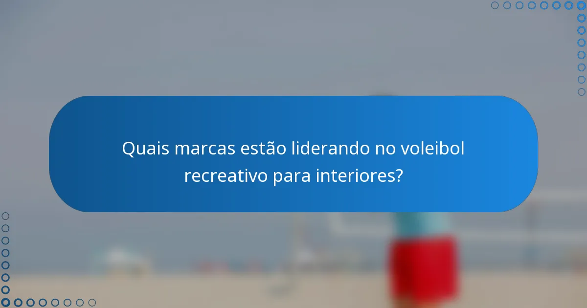 Quais marcas estão liderando no voleibol recreativo para interiores?