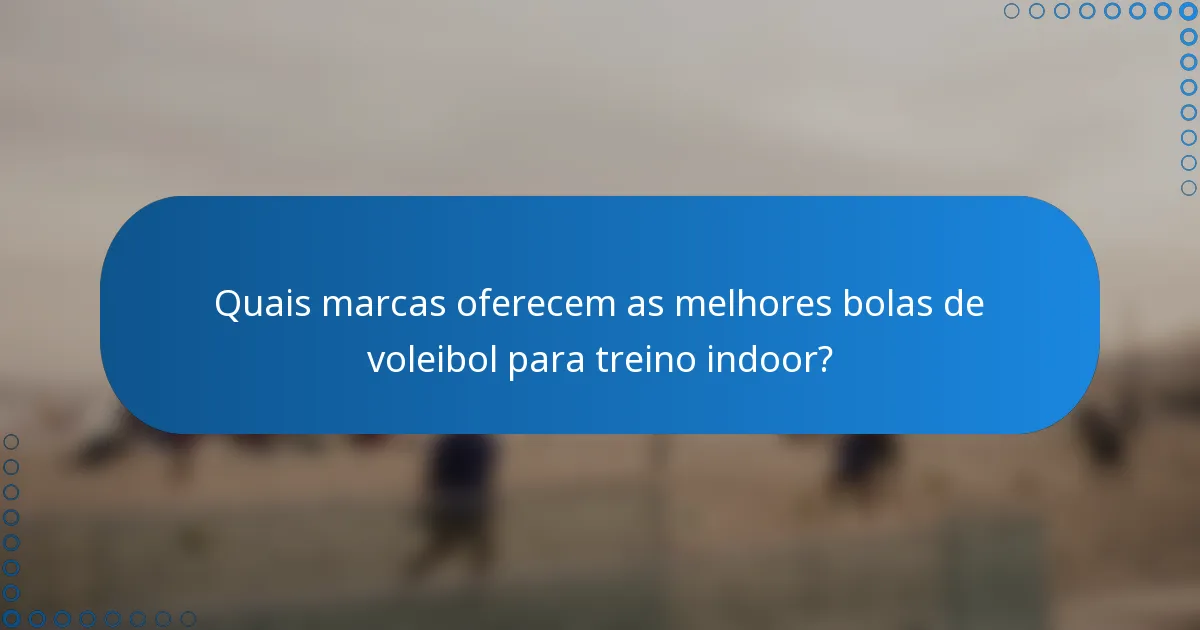 Quais marcas oferecem as melhores bolas de voleibol para treino indoor?