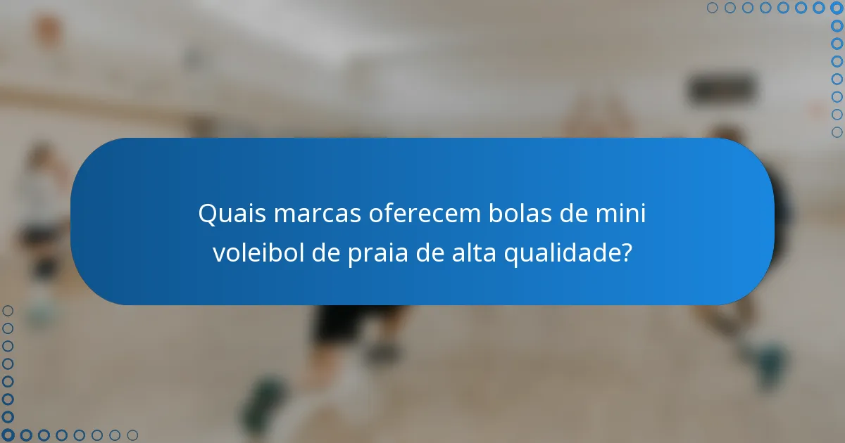 Quais marcas oferecem bolas de mini voleibol de praia de alta qualidade?